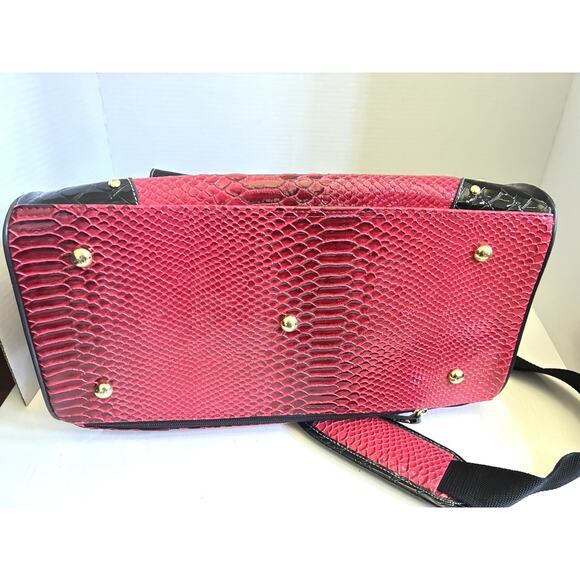 Samantha Brown Red Croc Embossed Large Travel Tote Bag - Picture 7 of 7